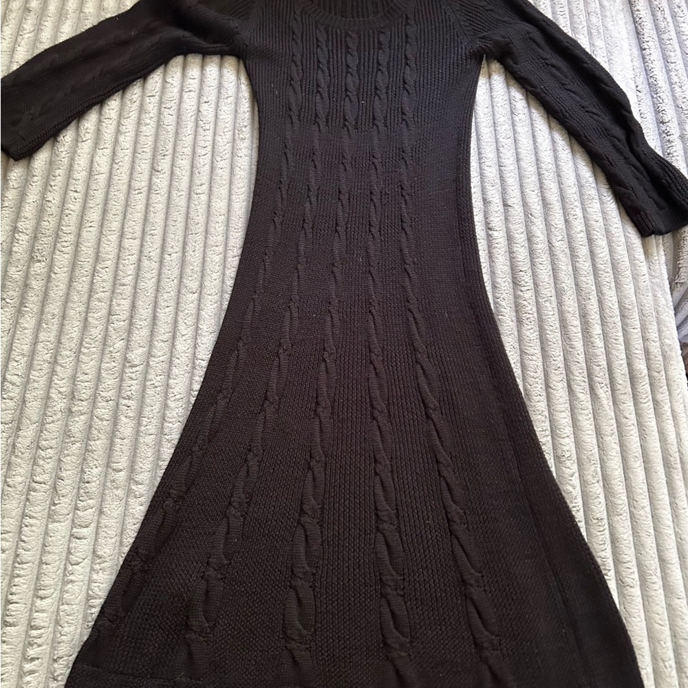 Calvin Klein Black Cable Knit Dress